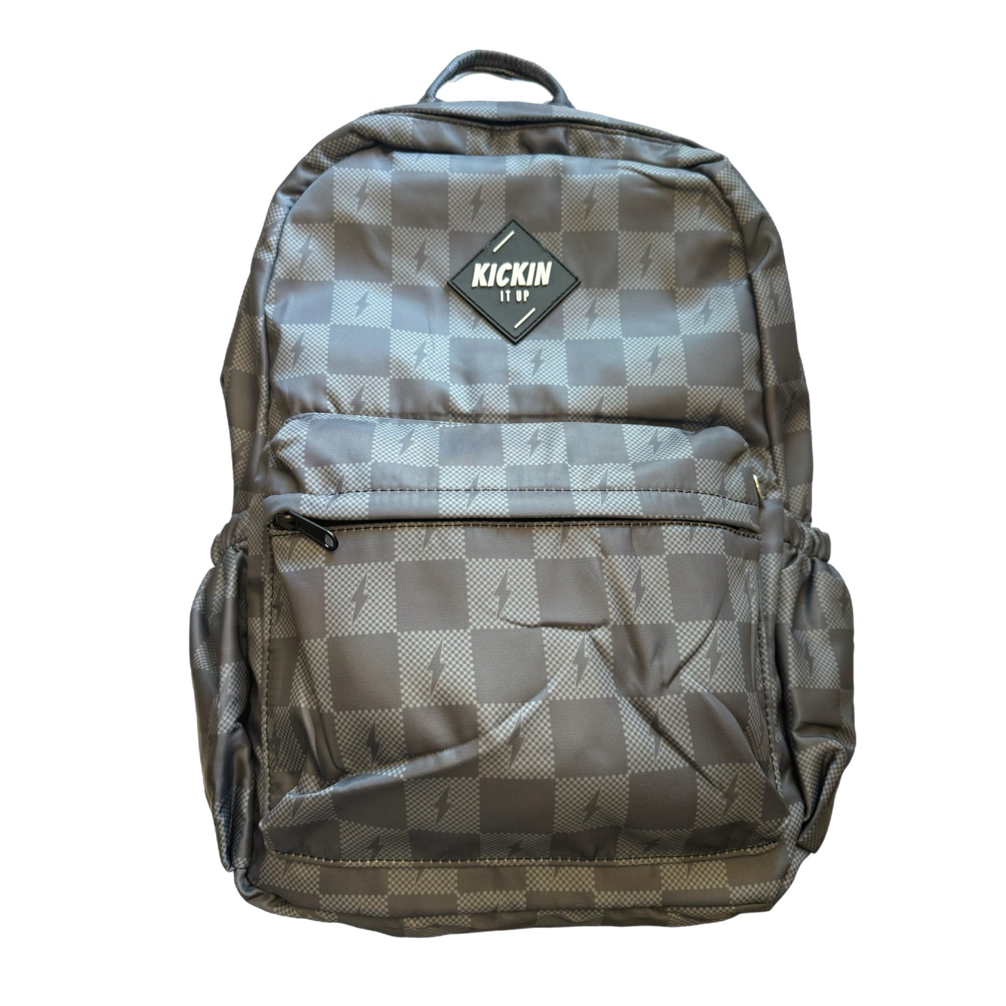 Gray Check Bolt Full Size Backpack