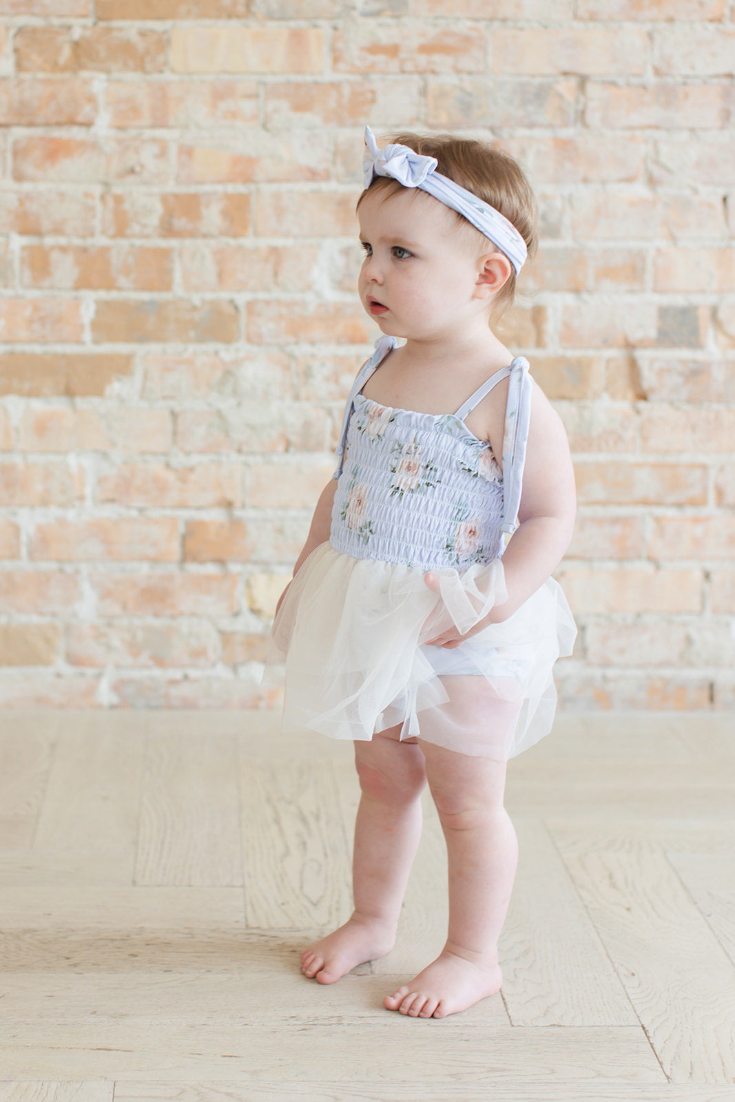 Cosette - Smocked Tulle Bodysuit Dress
