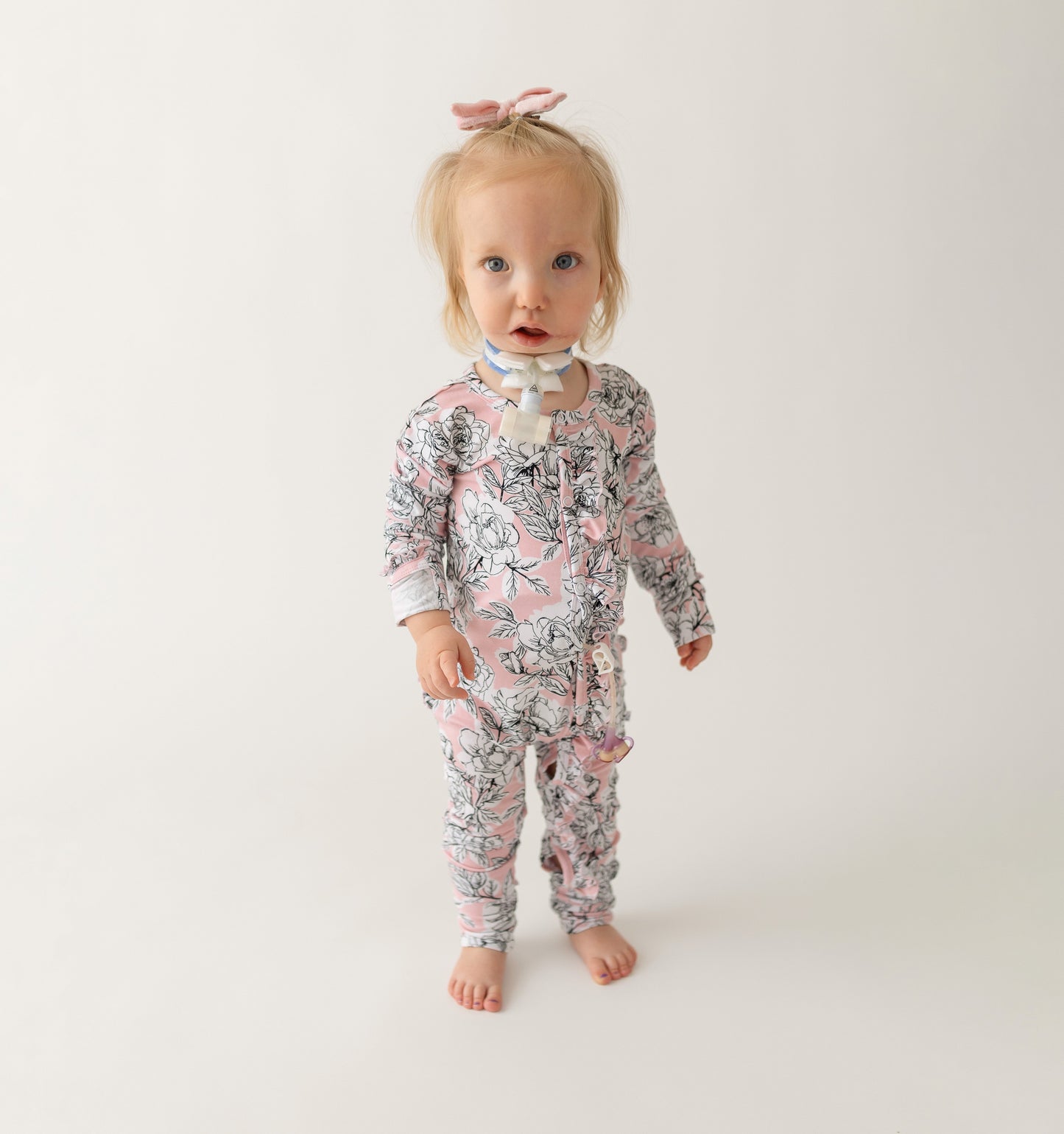 Allie Floral Bamboo Ruffle Convertible Footie (2T-4T)