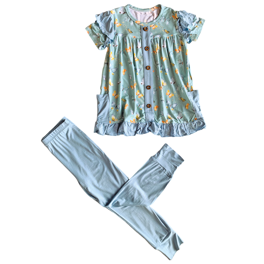 Parvana Bamboo Short Sleeve Peplum + Legging Set