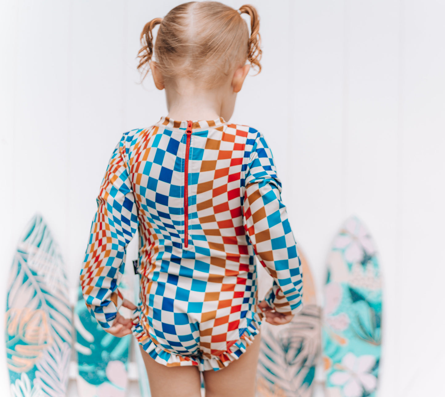 RUFFLE RASH GUARD- Groovy Check