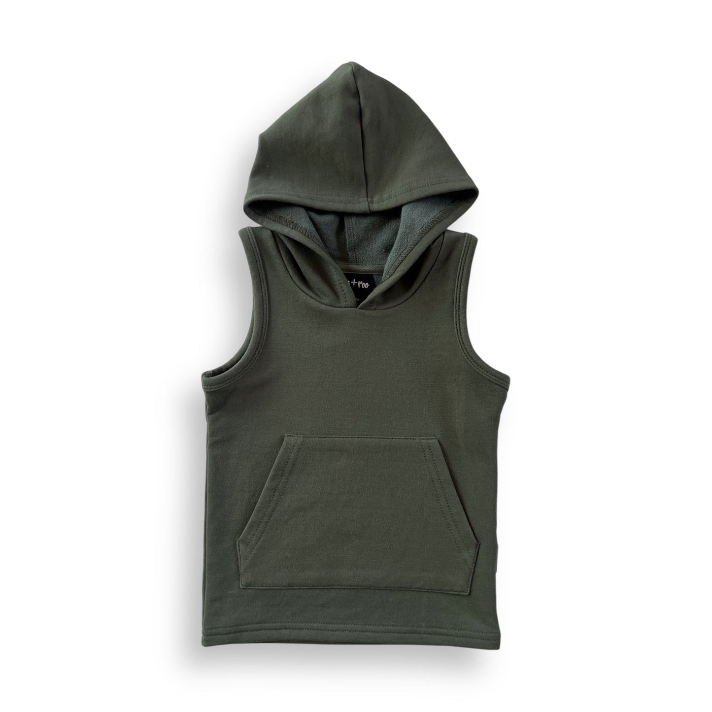 BAMBOO HOODIE TANK- Moss