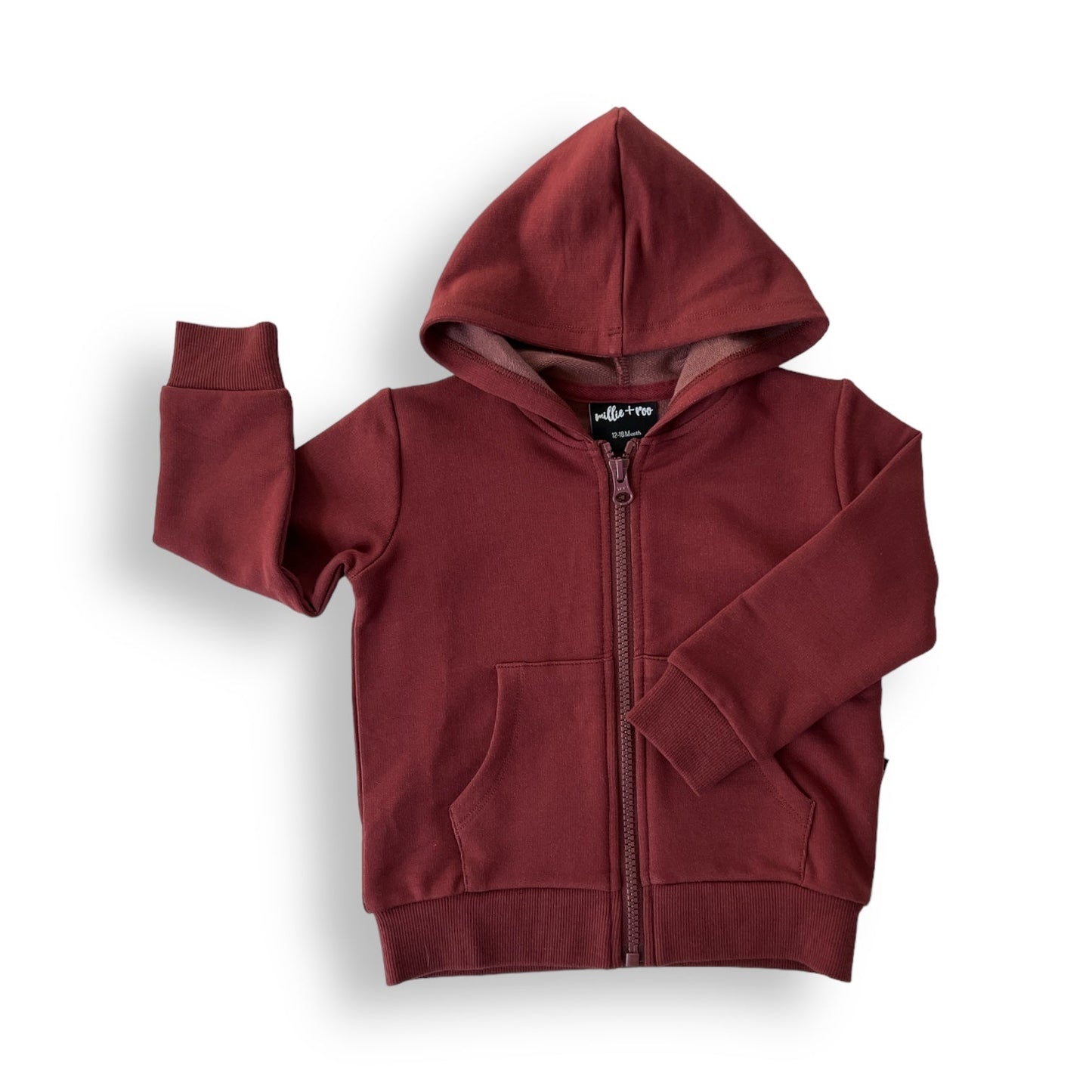 ZIP HOODIE- Oxblood Bamboo French Terry