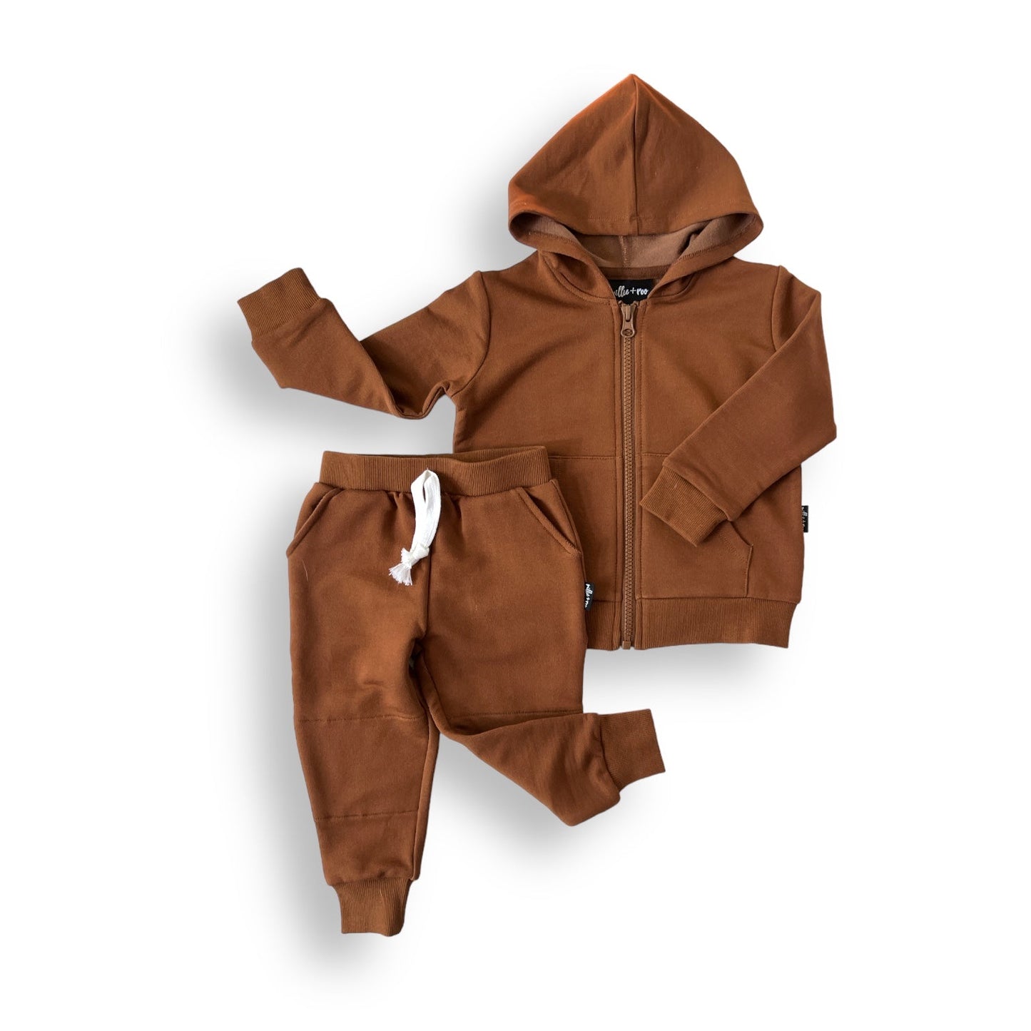 ZIP HOODIE- Bark Bamboo French Terry