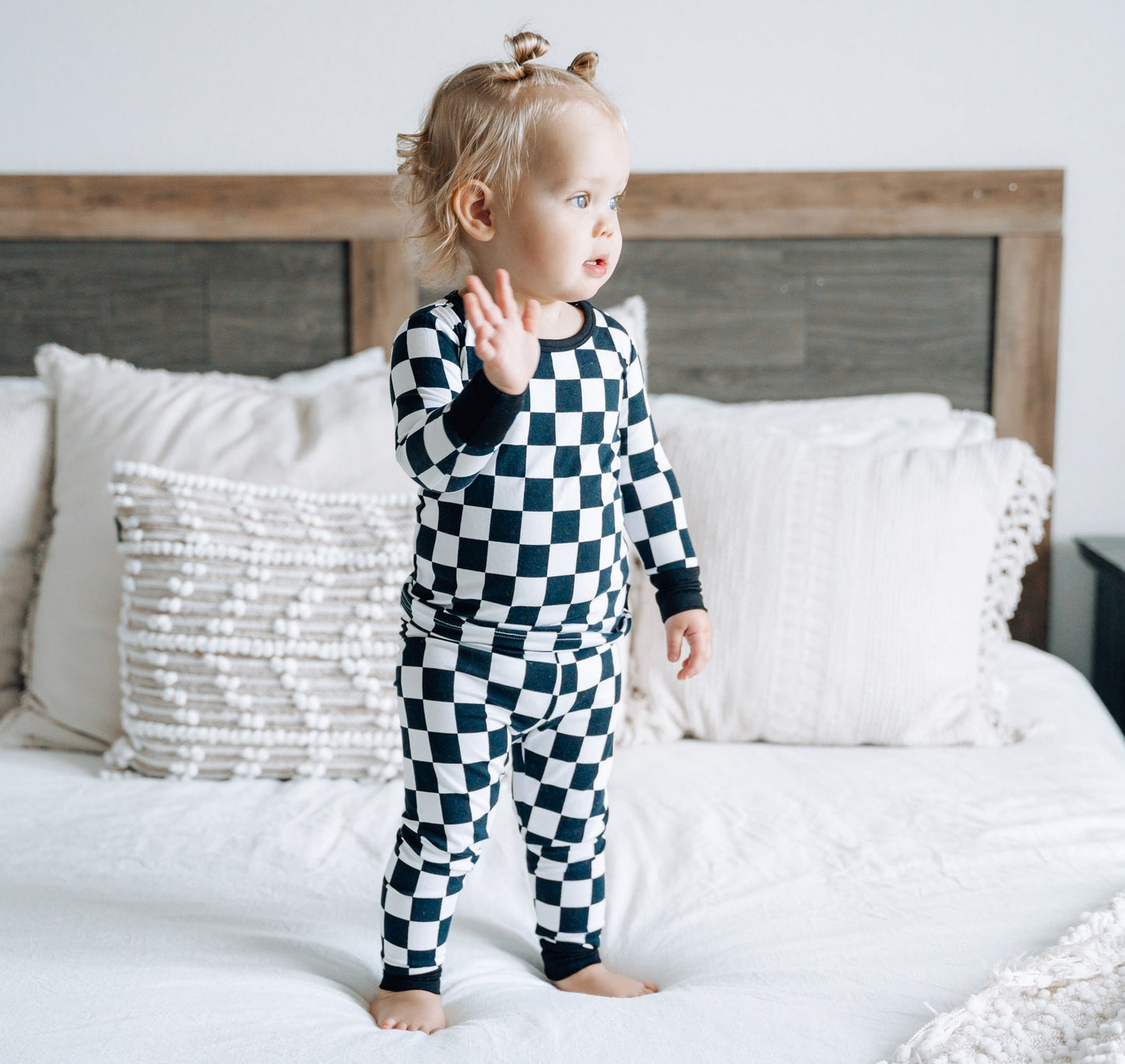 LONG SLEEVE 2 PIECE SETS- B+W Check