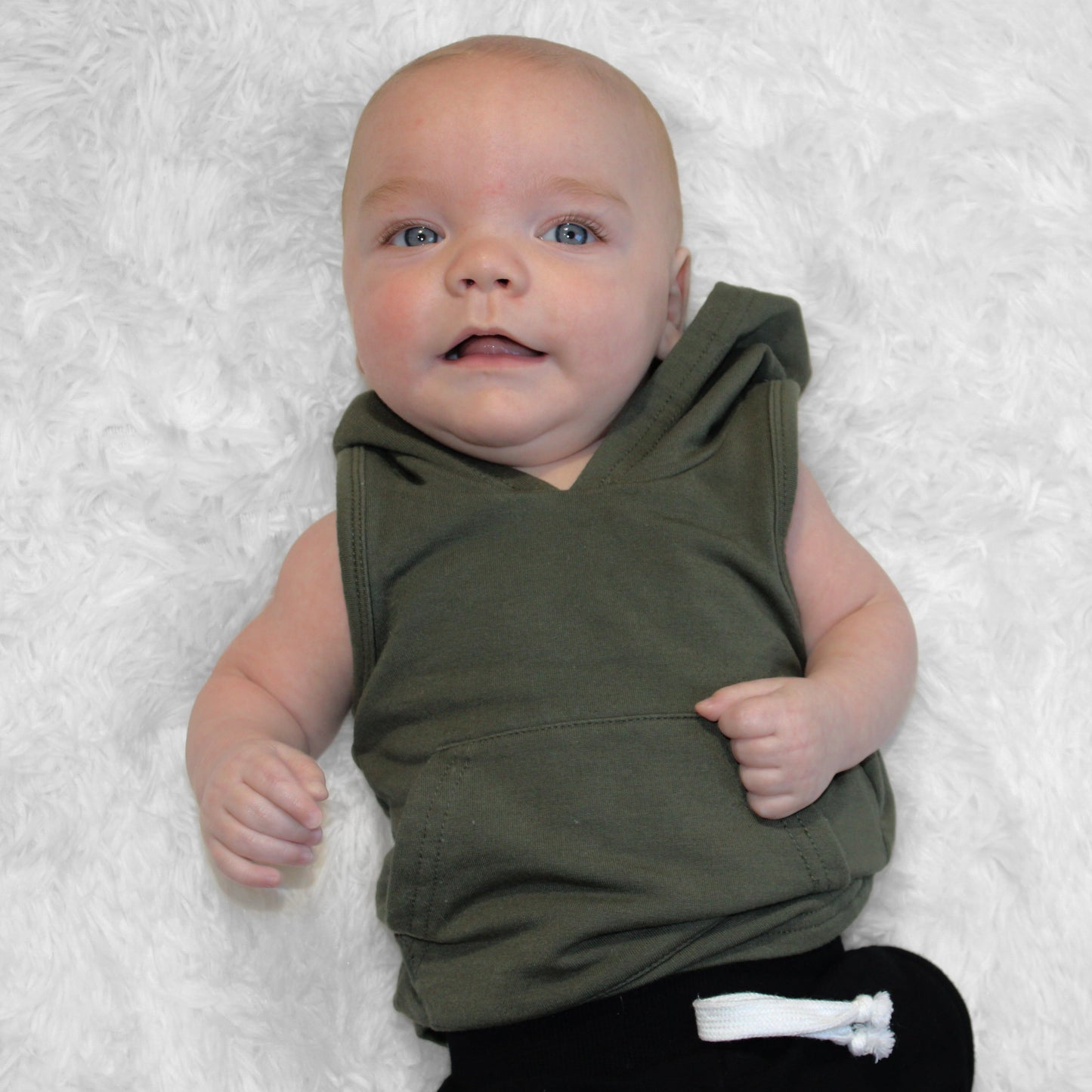 BAMBOO HOODIE TANK- Moss