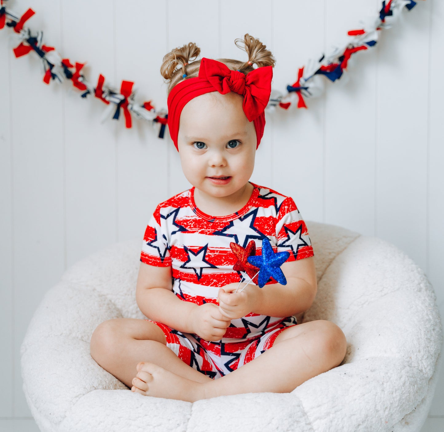 TWO PIECE SHORTIE SET- Stars + Stripes