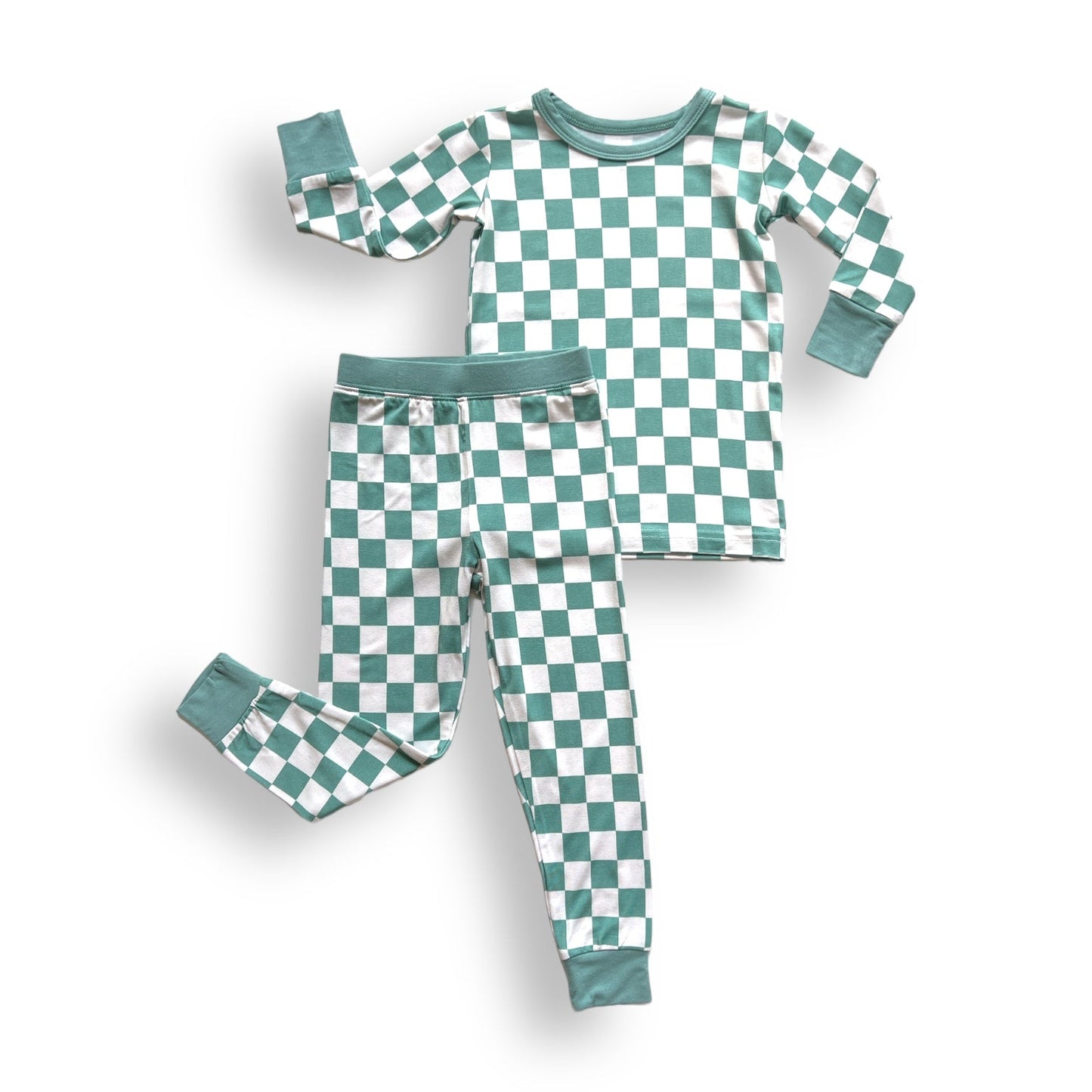 LONG SLEEVE 2 PIECE SETS- Sage Check