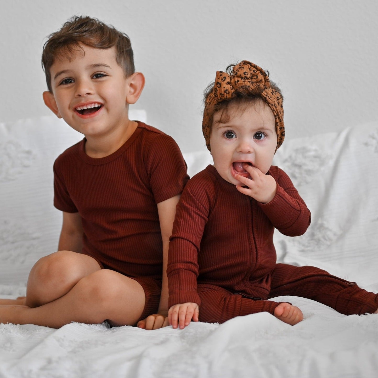 TWO PIECE SHORTIE SET- Oxblood Ribbed