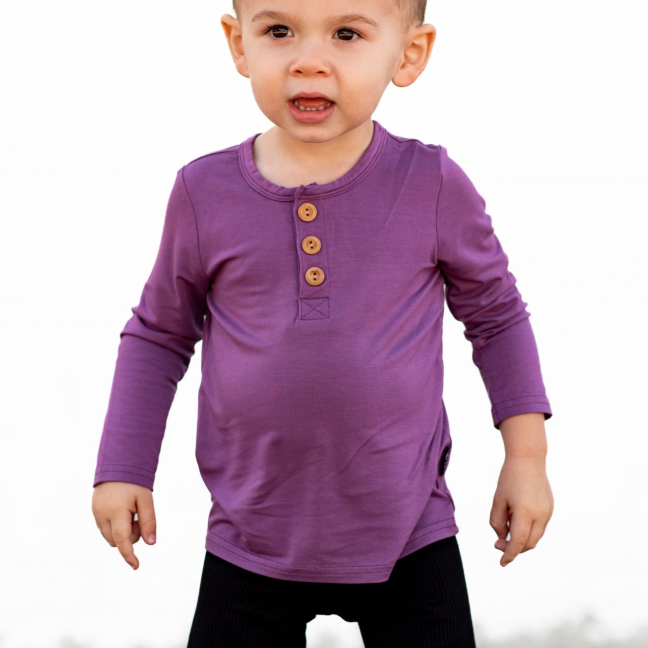 HENLEY LONG SLEEVE- Plum