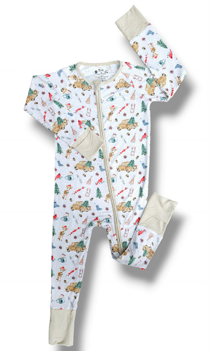 Holly Bells Convertible Footie Pajama