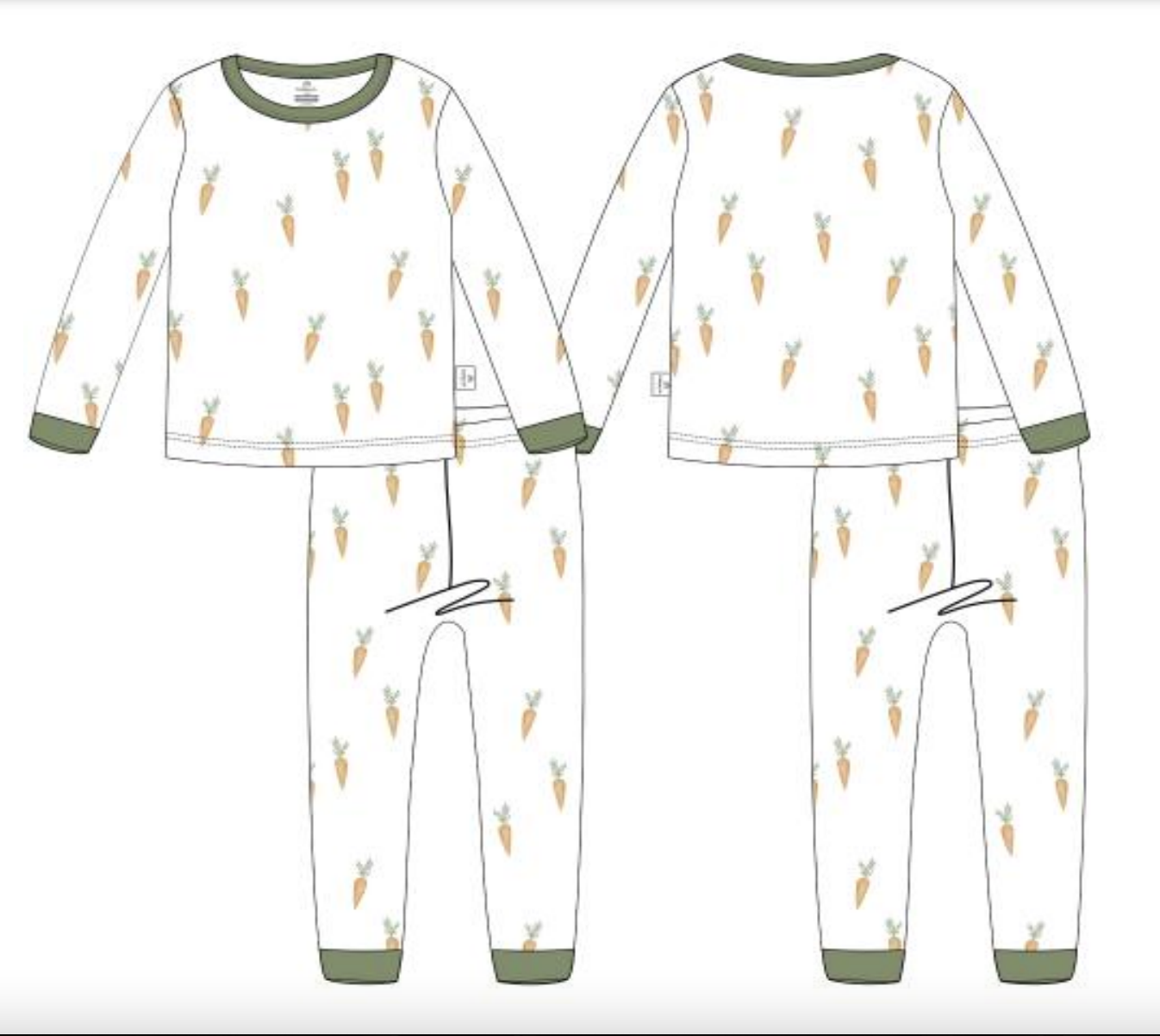 Keep Calm and Carrot On 2pc Bamboo Pajamas