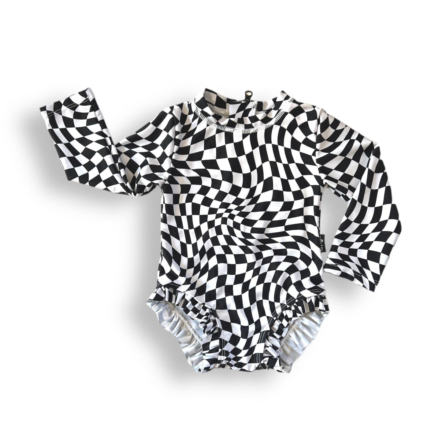 RUFFLE RASH GUARD- B+W Dizzy Check