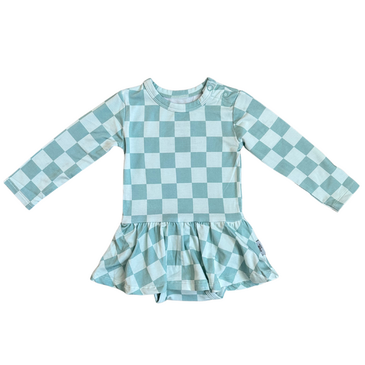 Frosty Mint Checkers | Twirl Dress