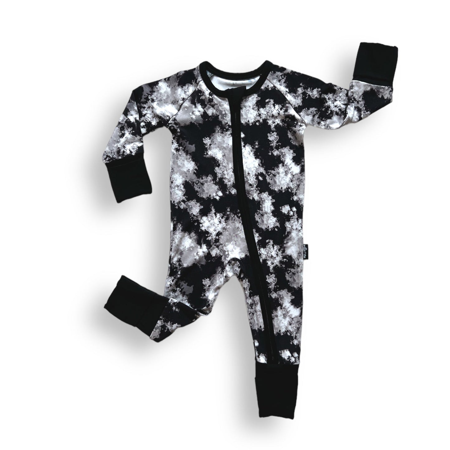 ZIP ROMPER - Black Tie Dye