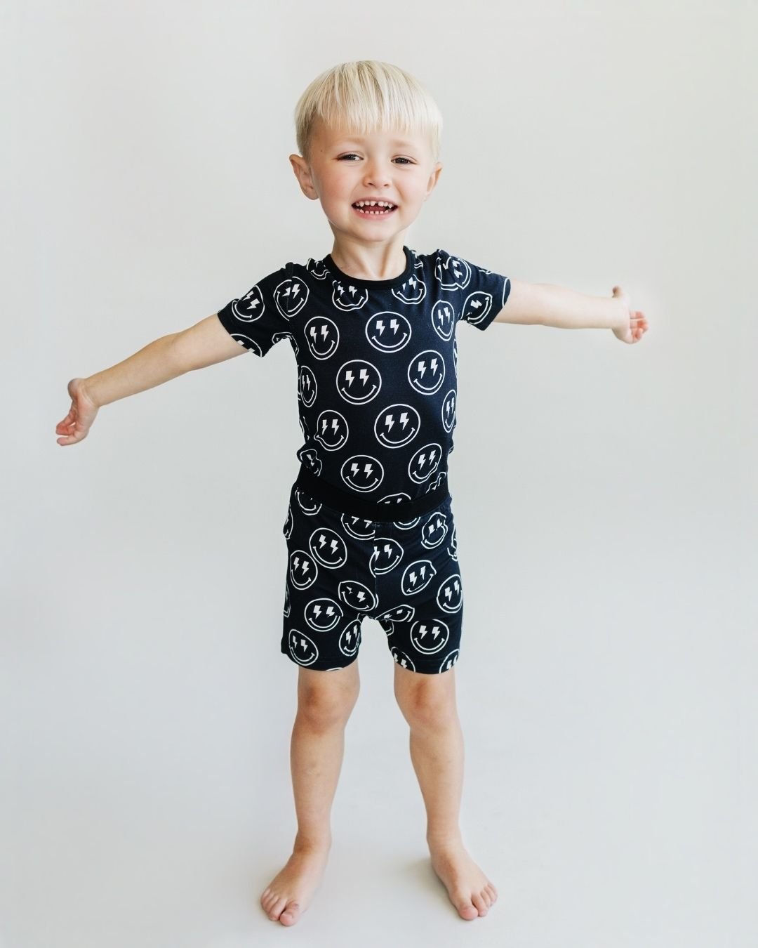 Bamboo Two Piece Shorts Set | Electric Smiley