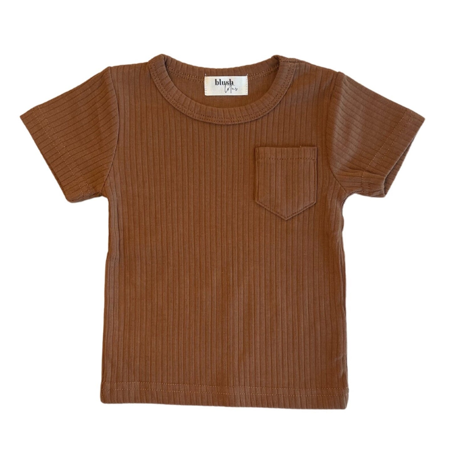 Ribbed Pocket Tee - Cognac