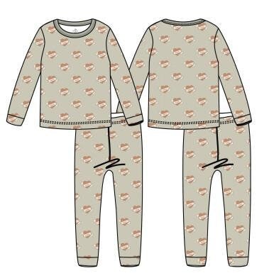 Mama Tattoo Hearts 2pc Bamboo Pajamas