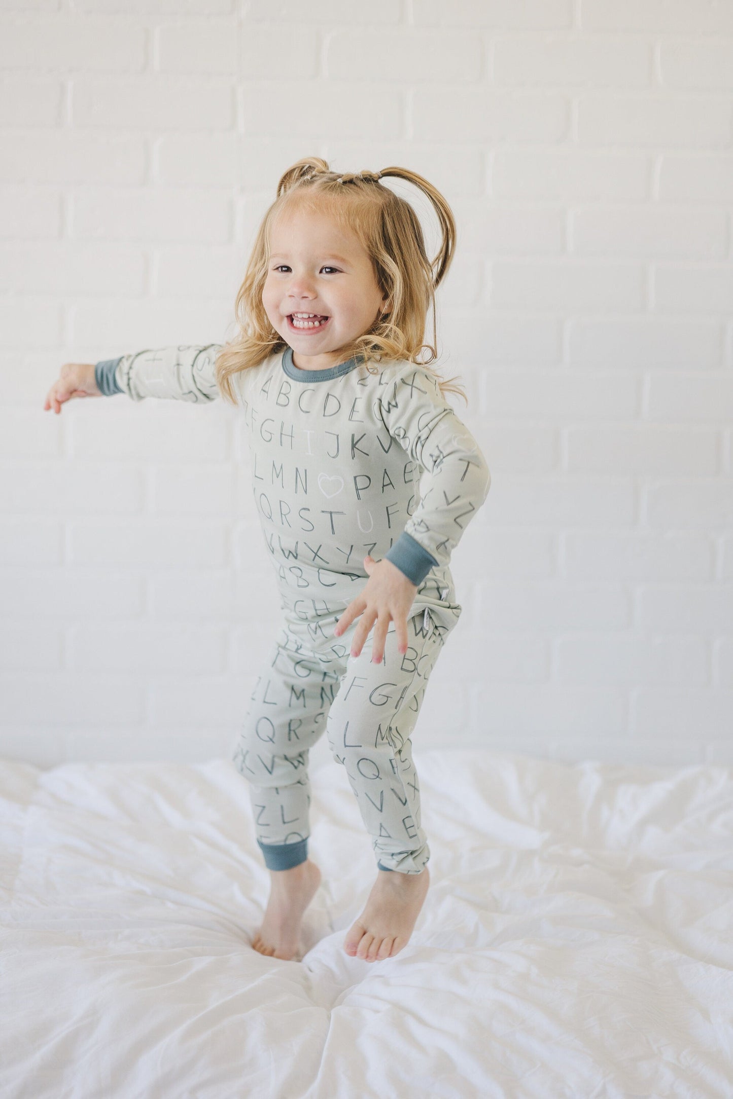 I <3 U ABC 2pc Bamboo Pajamas - Green