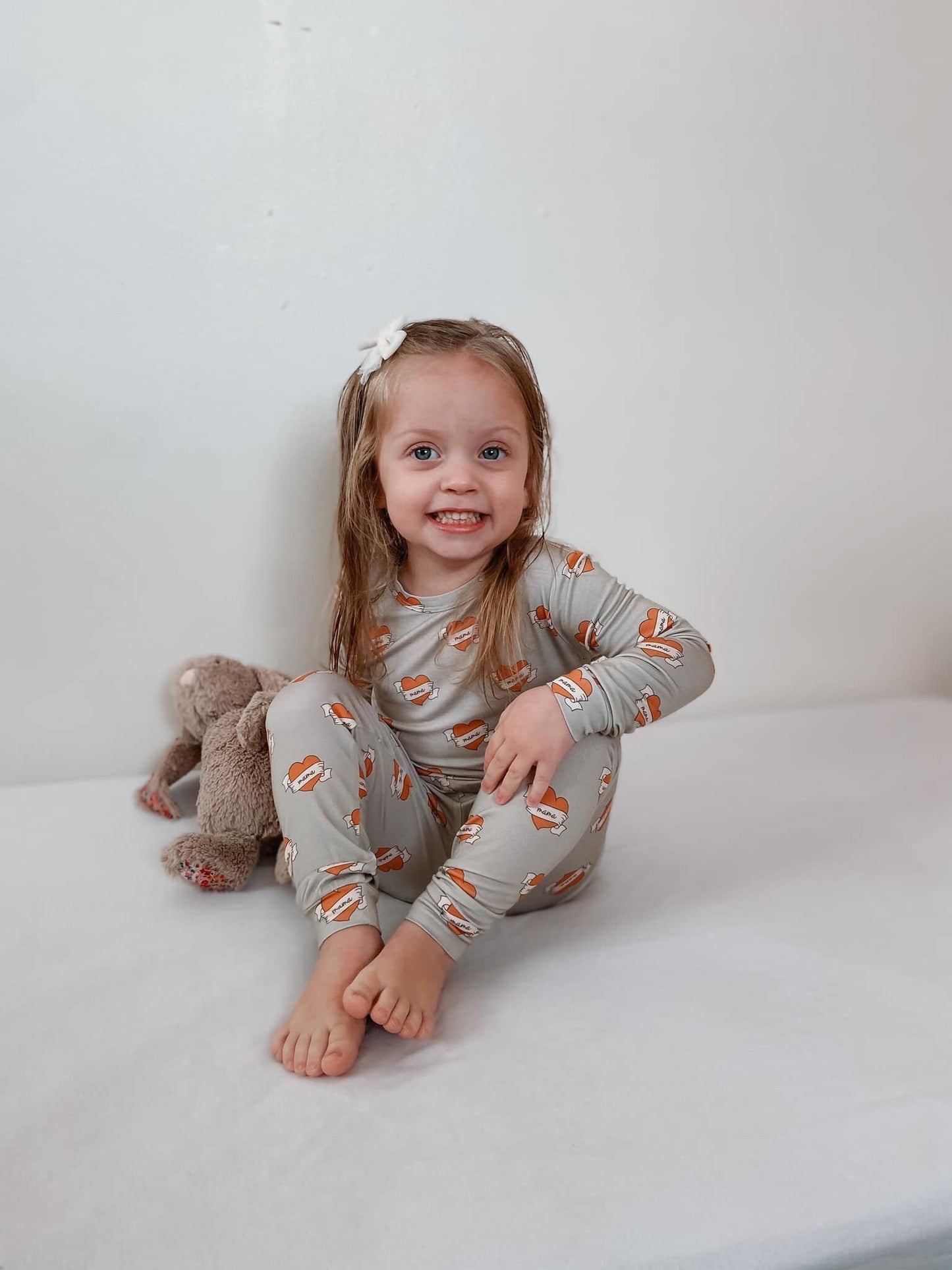 Mama Tattoo Hearts 2pc Bamboo Pajamas