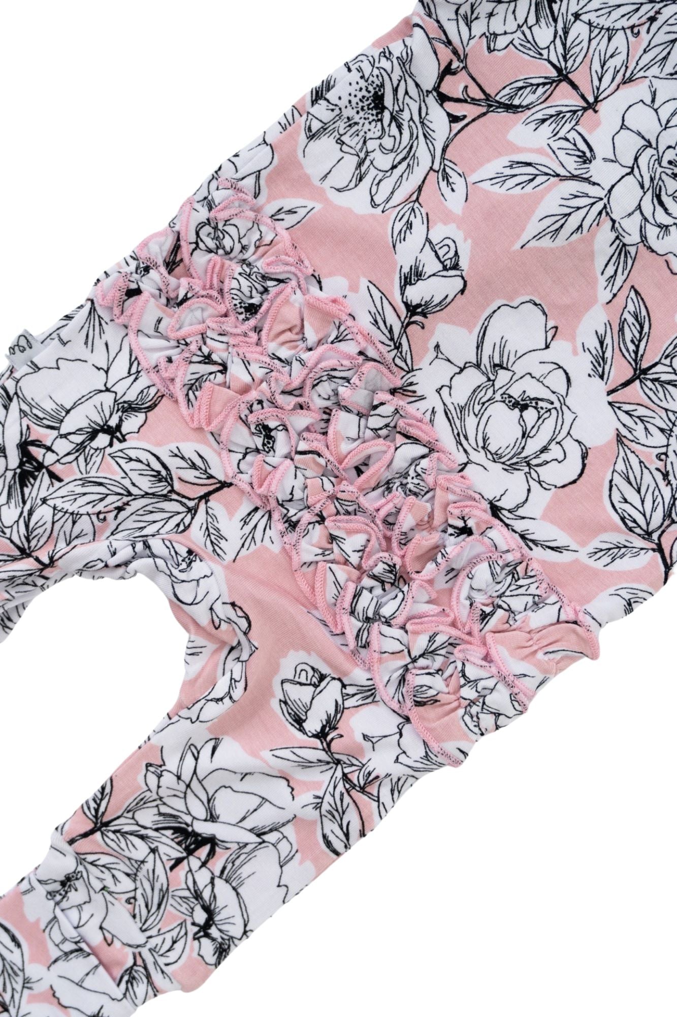 Allie Floral Bamboo Ruffle Convertible Footie (2T-4T)