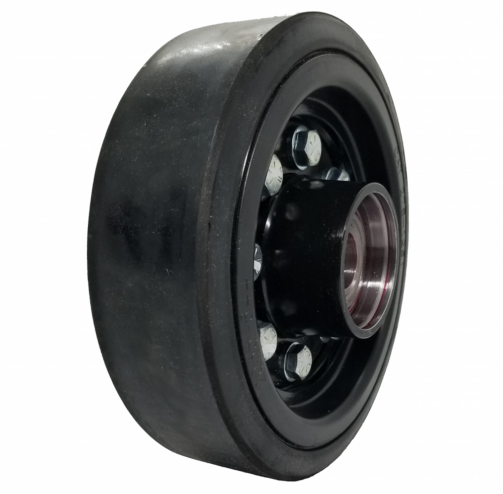 One 10" Rubber Rear Bogie Wheel w/ Hub Fits CAT 257D 295-3230