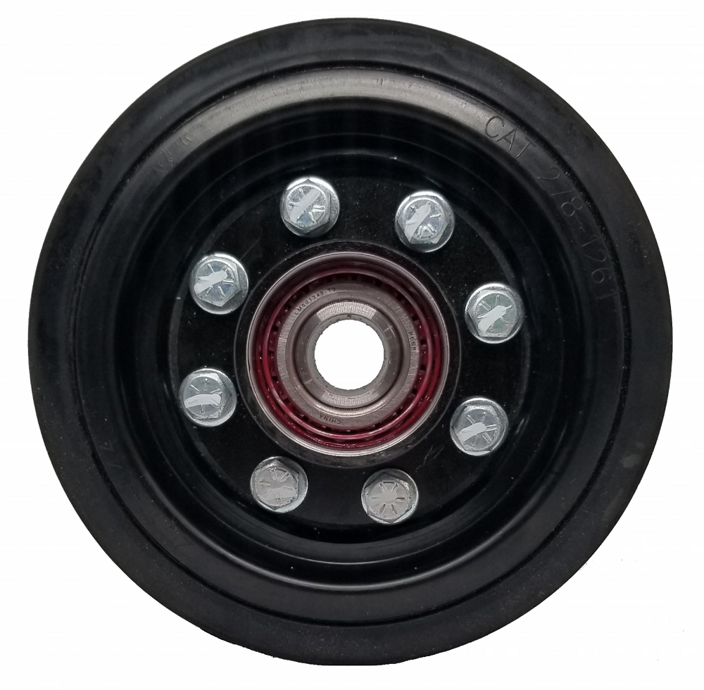 One 10" Rubber Rear Bogie Wheel w/ Hub Fits CAT 257B3 295-3230