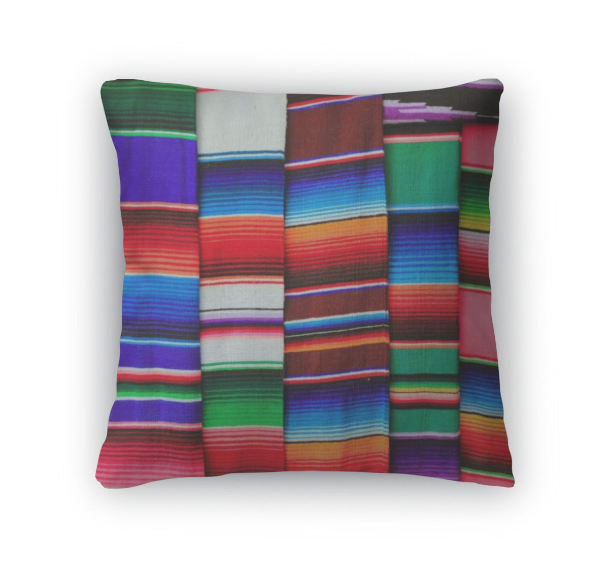 Throw Pillow, Mexican Serape Fabric Colorful Pattern