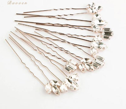 Sparkling Crystal Wedding Hair Pins