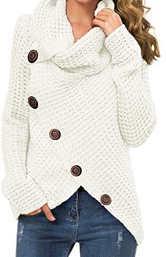 Womens Casual Turtle Cowl Neck Pullover Sweater