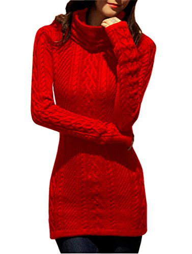 Womens Polo Neck Knit Long Sweater