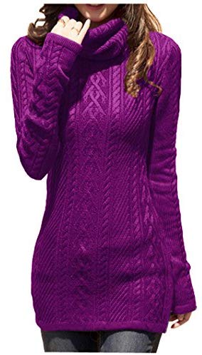 Womens Polo Neck Knit Long Sweater