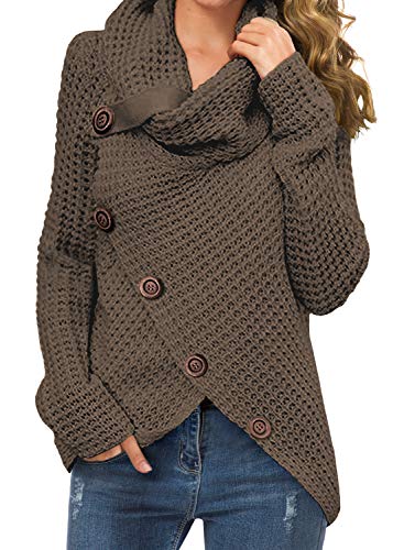 Womens Casual Turtle Cowl Neck Pullover Sweater