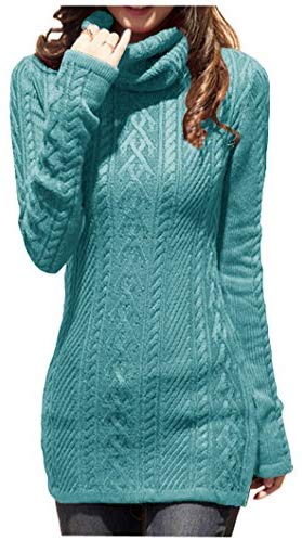 Womens Polo Neck Knit Long Sweater