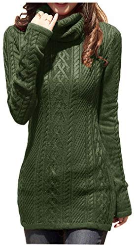 Womens Polo Neck Knit Long Sweater