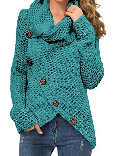 Womens Casual Turtle Cowl Neck Pullover Sweater