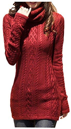 Womens Polo Neck Knit Long Sweater