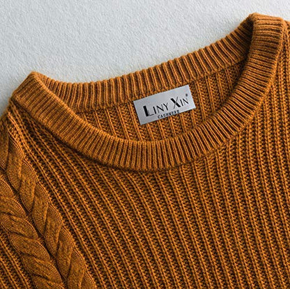 Womens Cashmere Oversized Loose Knitted Winter Sweater