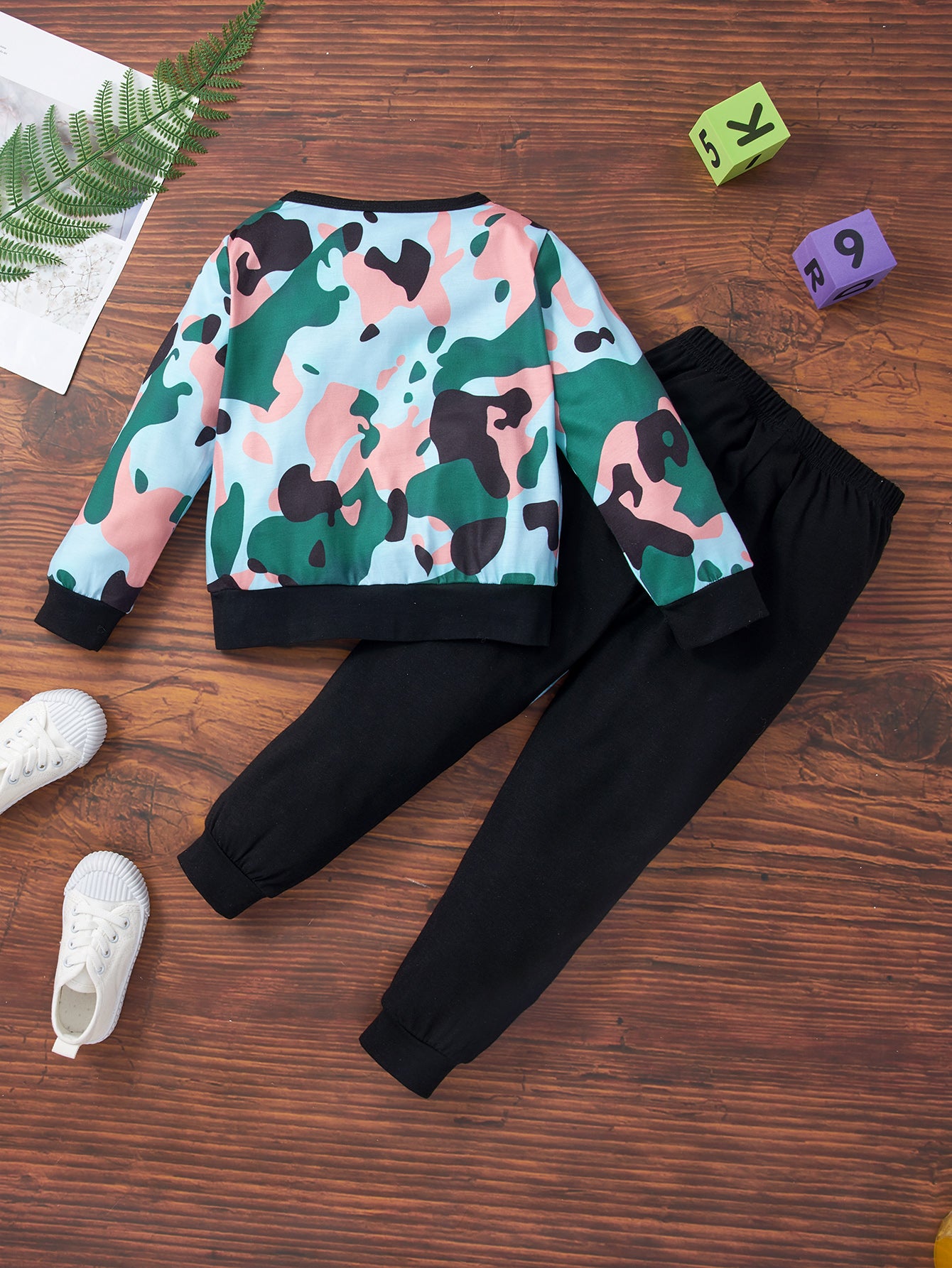 Kids Camouflage Elephant Graphic Tee and Joggers Set