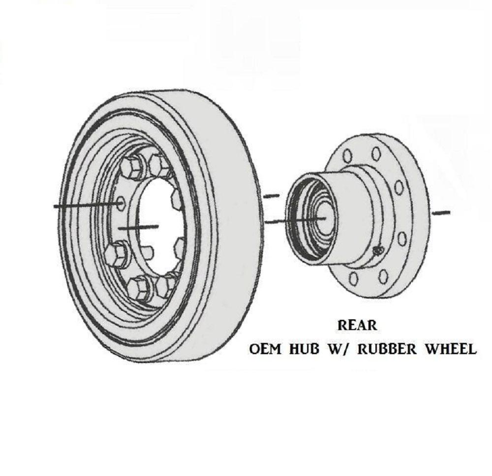 RUBBER REAR BOGIE WHEEL KIT W/ HUB FOR CAT 247B2 257B2 247B3 2953230