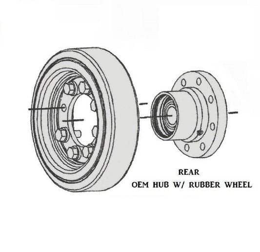 RUBBER REAR BOGIE WHEEL KIT W/ HUB FOR TEREX PT60 0702-605 0702605