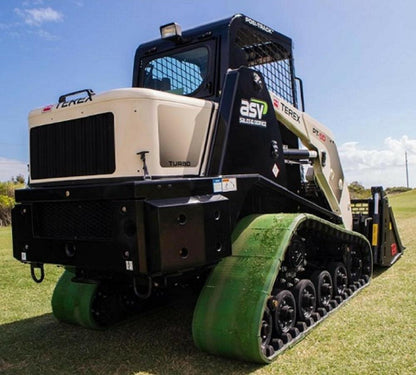 TWO FACTORY RUBBER TURF TRACKS FITS CAT 247B2 16X4X42 3258624 SOUCY