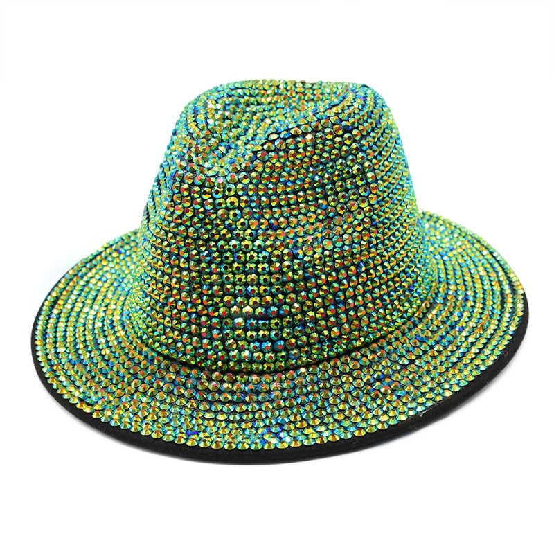 Purple Spring Rhinestone Fedora Jazz Hat