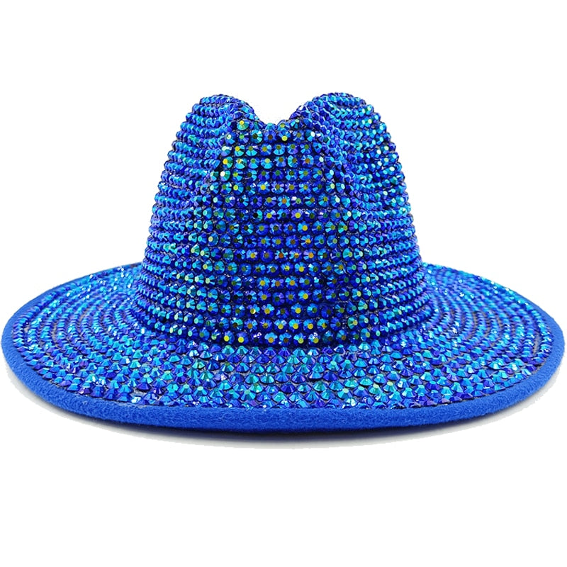 Purple Spring Rhinestone Fedora Jazz Hat