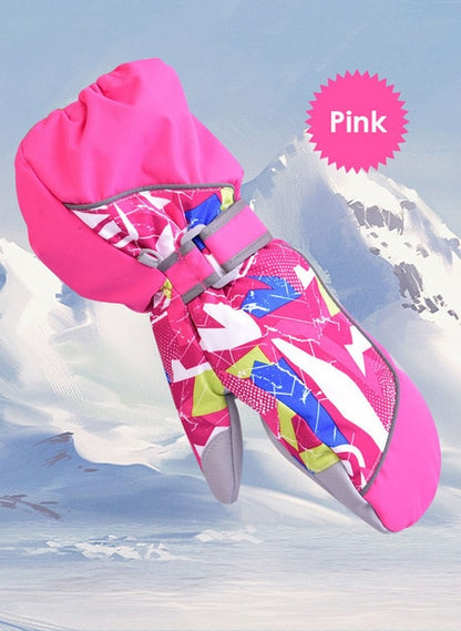 Childrens Winter Warm Ski Gloves Snow Mittens