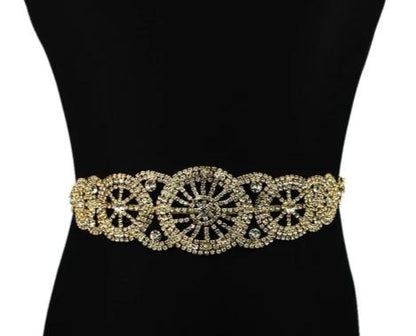 Silver Bridal Belt Rhinestone Waistband