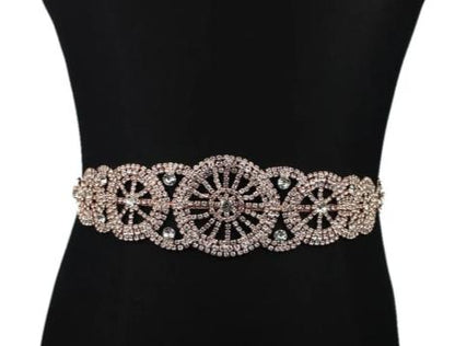 Silver Bridal Belt Rhinestone Waistband