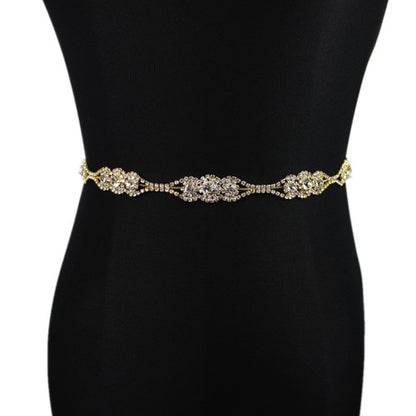 Silver Bridal Belt Rhinestone Waistband