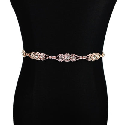 Silver Bridal Belt Rhinestone Waistband