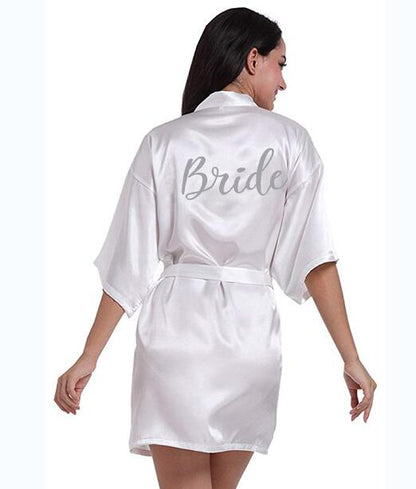 Purple Satin Robe Bride Bridesmaid